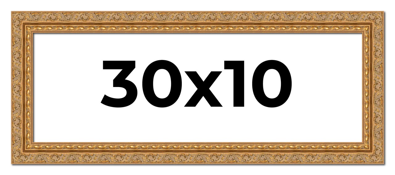 Panoramic Contemporary Gold Picture Frame - UV Acrylic, Foam Board Backing, Hanging Hardware